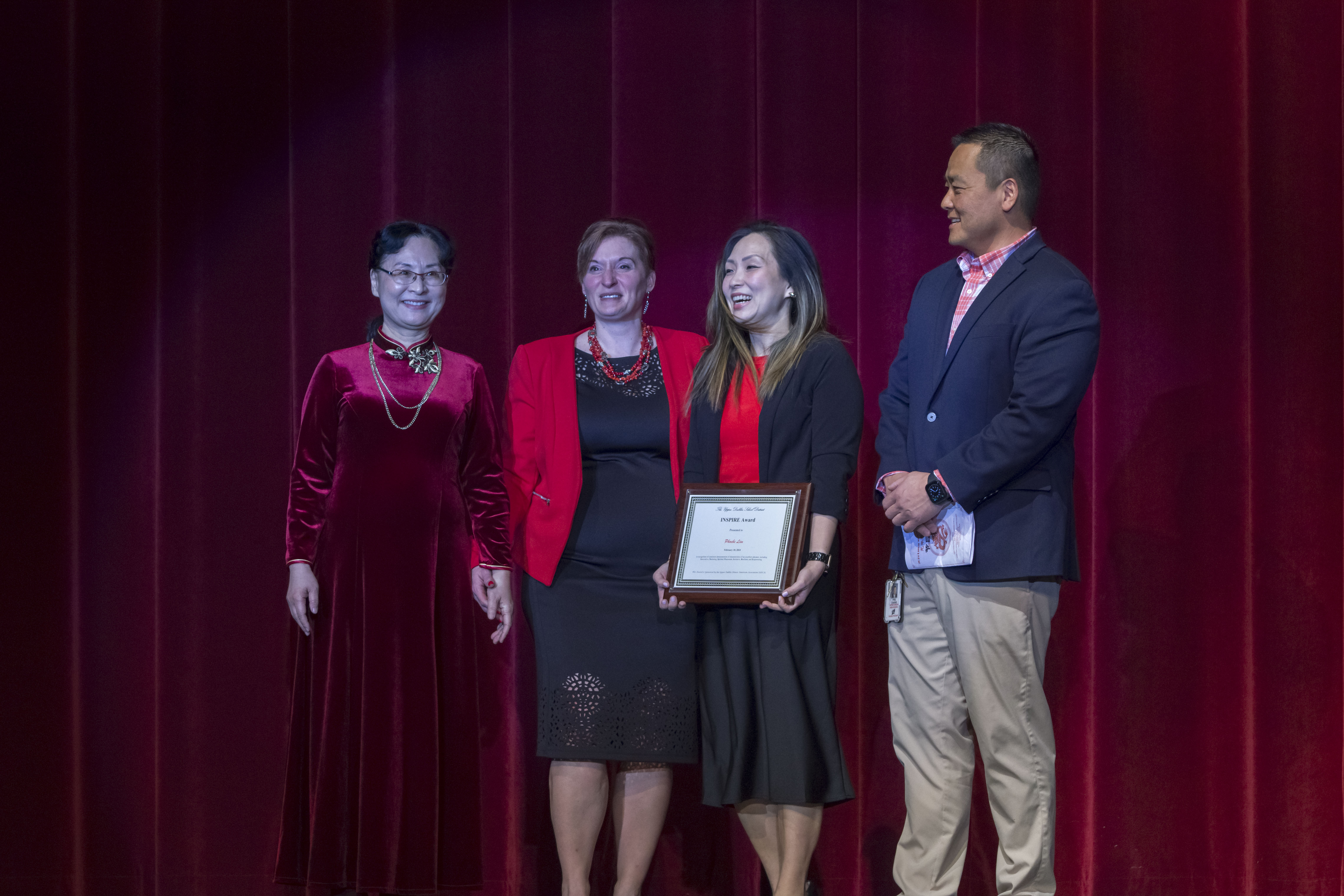 Phoebe Lim receiving the INSPIRE Award.